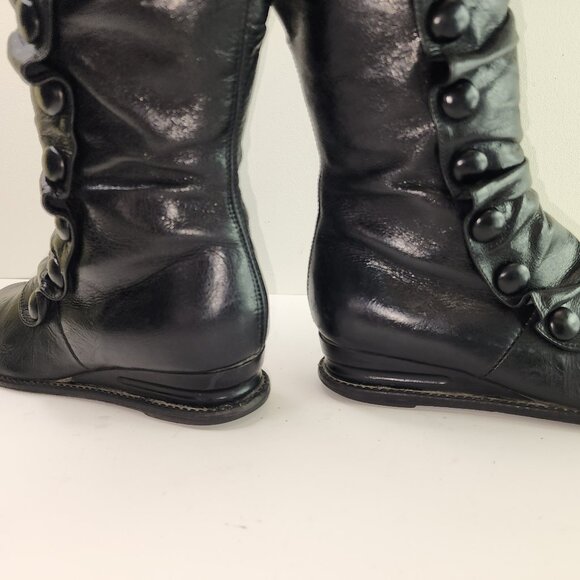 Miz Mooz Black Leather Button Tall Winter Boots (6.5 US) - Picture 8 of 10